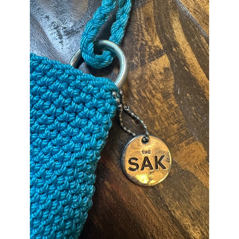 The Sak Turquoise Blue Crochet Crossbody Bag Small Boho‎ Mermaidcore Purse - Picture 2 of 7